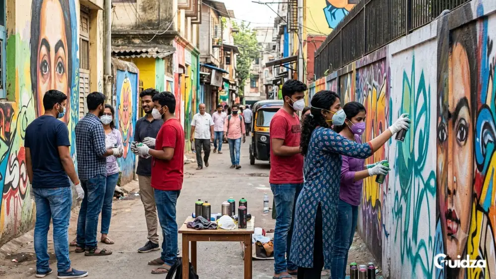 Maharashtra : Street Art Creation Workshop in Bandra with Transfers 1